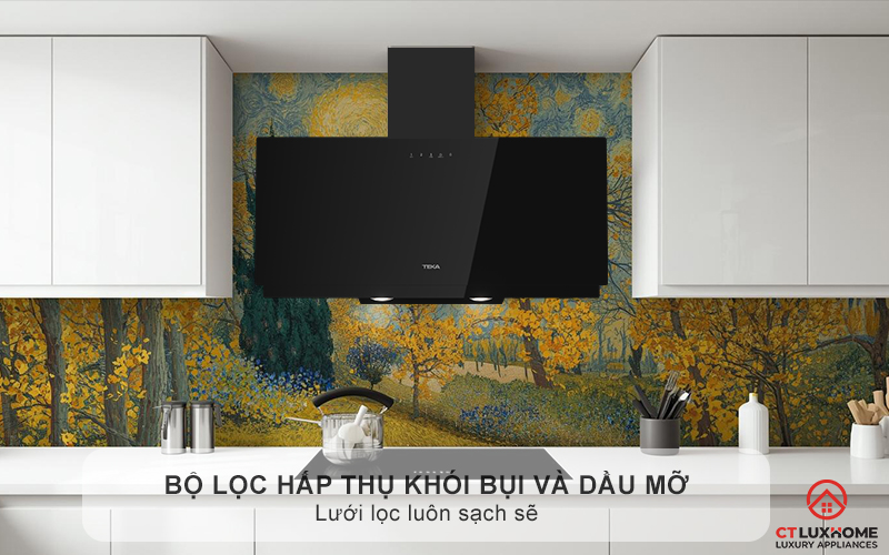 Bộ lọc hấp thụ 98% khói bụi và dầu mỡ - Lưới lọc luôn sạch sẽ