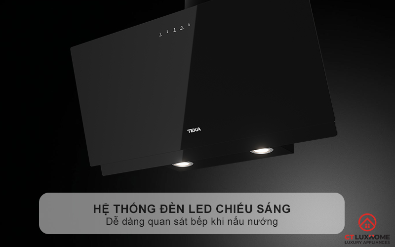Hệ thống đèn LED chiếu sáng, dễ dàng quan sát bếp khi nấu nướng