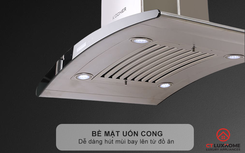 Bề mặt uốn cong, dễ hút khí