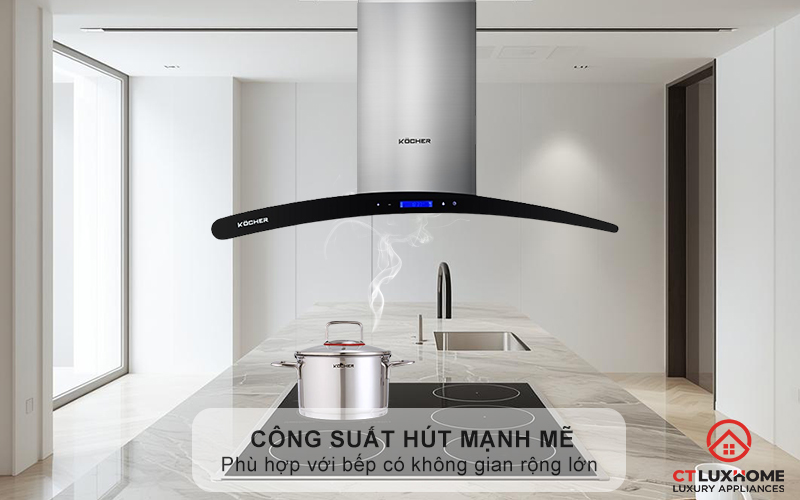 Công suất hút 1400m3/h mạnh mẽ tiêu chuẩn Châu Âu A++