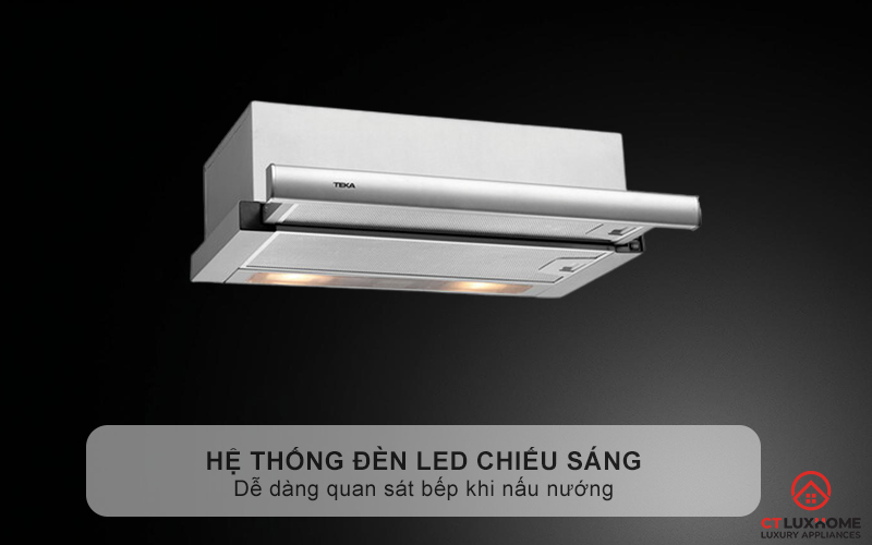 Hệ thống đèn LED chiếu sáng, dễ dàng quan sát bếp khi nấu nướng