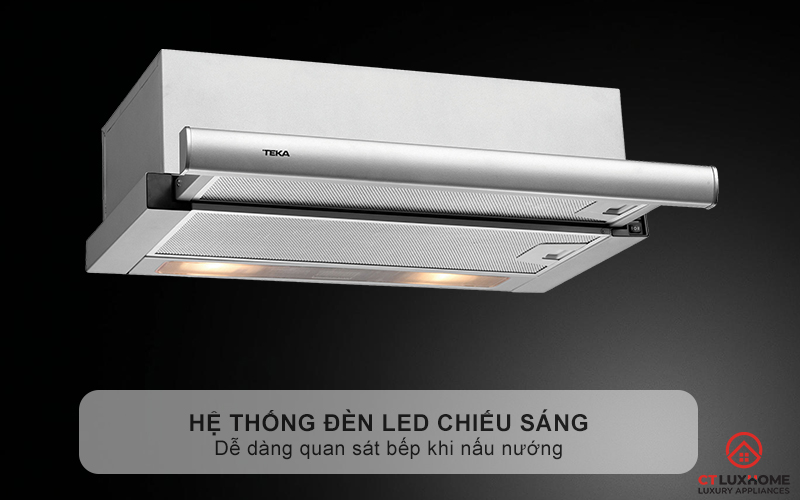 Hệ thống đèn LED chiếu sáng, dễ dàng quan sát bếp khi nấu nướng