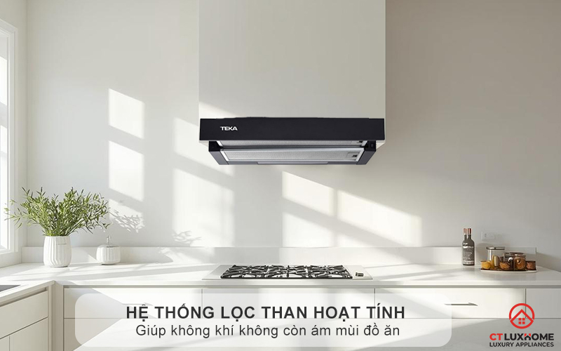 Hệ thống lọc than hoạt tính giúp không khí không còn ám mùi đồ ăn