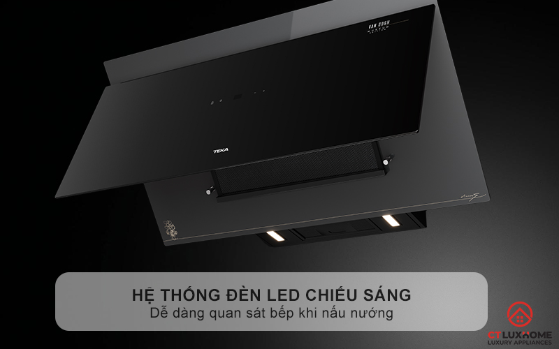Hệ thống đèn LED chiếu sáng, dễ dàng quan sát bếp khi nấu nướng