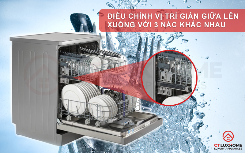 MÁY RỬA CHÉN ĐỘC LẬP BEKO BDFN36530XC 15 BỘ SẤY HÉ CỬA 15