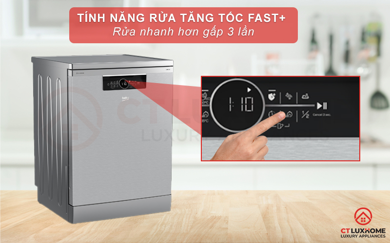 MÁY RỬA CHÉN ĐỘC LẬP BEKO BDFN36530XC 15 BỘ SẤY HÉ CỬA 9