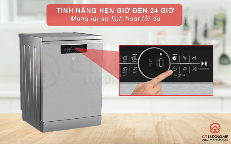 MÁY RỬA CHÉN ĐỘC LẬP BEKO BDFN36530XC 15 BỘ SẤY HÉ CỬA 8