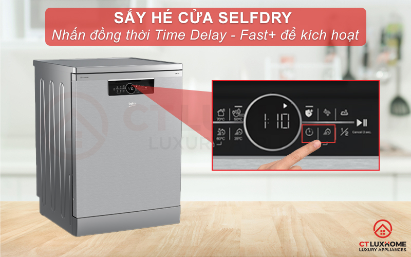 MÁY RỬA CHÉN ĐỘC LẬP BEKO BDFN36530XC 15 BỘ SẤY HÉ CỬA 7