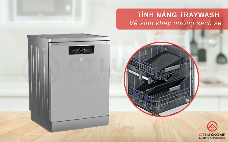 MÁY RỬA CHÉN ĐỘC LẬP BEKO BDFN36530XC 15 BỘ SẤY HÉ CỬA 6