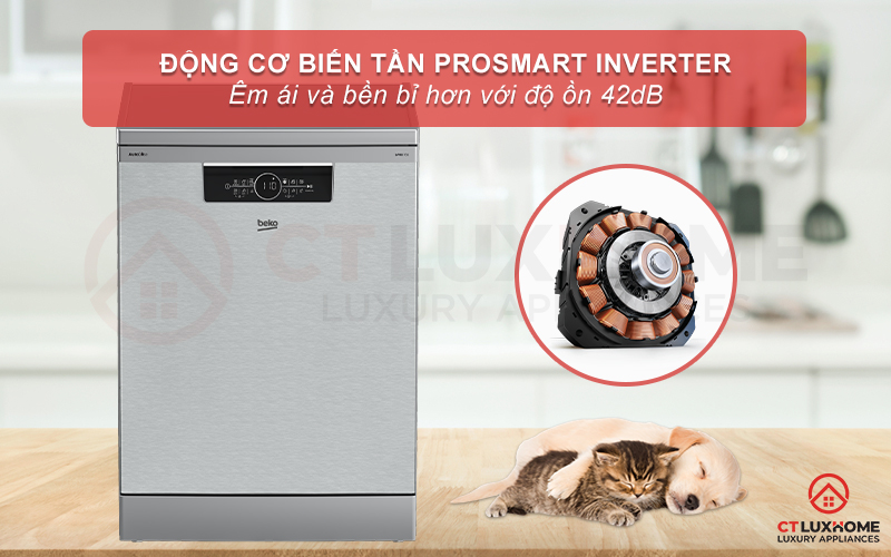 MÁY RỬA BÁT ĐỘC LẬP BEKO BDFN36641XA 16 BỘ SẤY HÉ CỬA 14