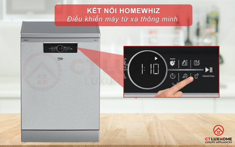 MÁY RỬA BÁT ĐỘC LẬP BEKO BDFN36641XA 16 BỘ SẤY HÉ CỬA 10