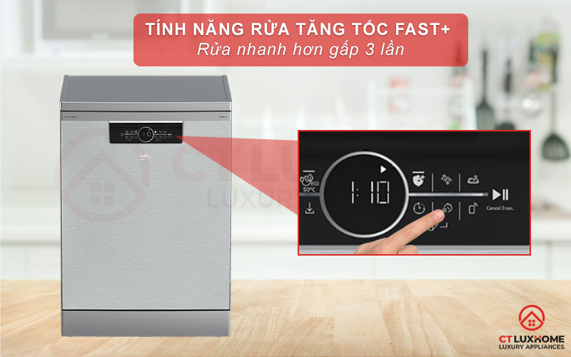 MÁY RỬA CHÉN ĐỘC LẬP BEKO BDFN36650XC 16 BỘ 9