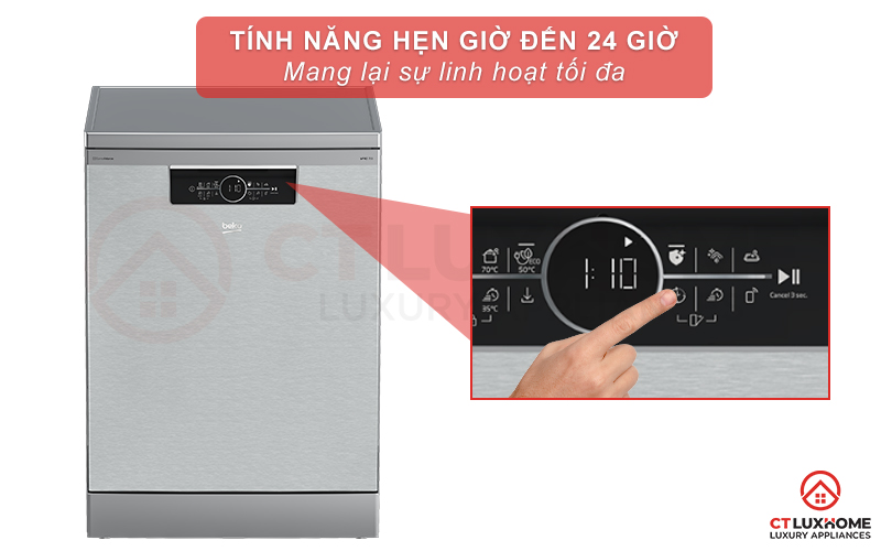 MÁY RỬA CHÉN ĐỘC LẬP BEKO BDFN36650XC 16 BỘ 8