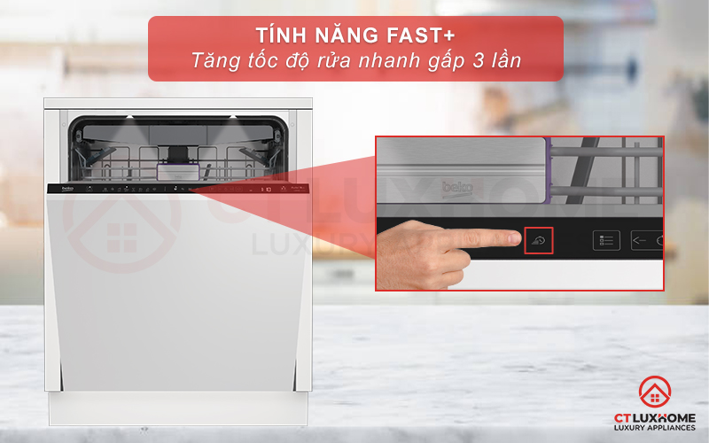 MÁY RỬA BÁT ÂM TỦ BEKO BDIN386E4AD - 16 BỘ 9