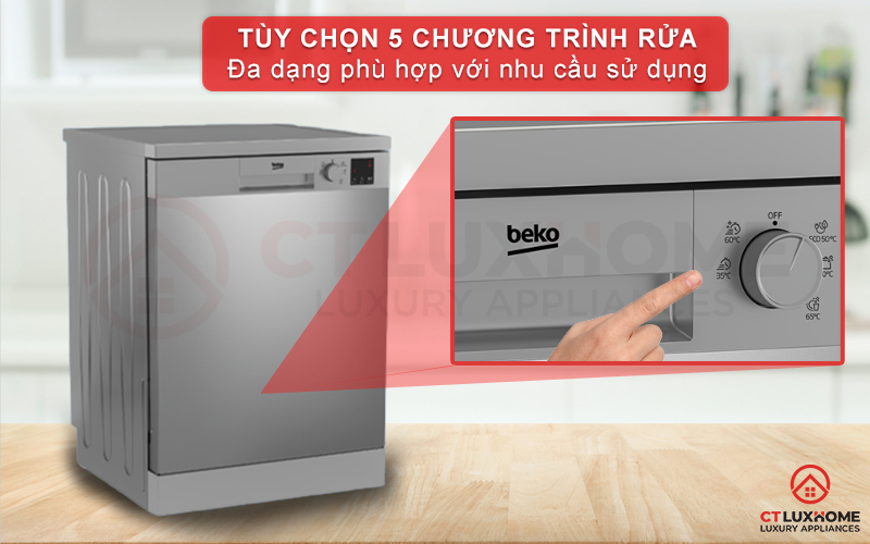 MÁY RỬA BÁT ĐỘC LẬP BEKO DVN05320X 13 BỘ 3