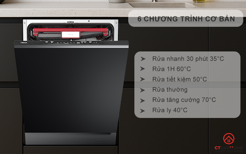 6 chương trình rửa đa dạng - phù hợp từng loại bát đĩa