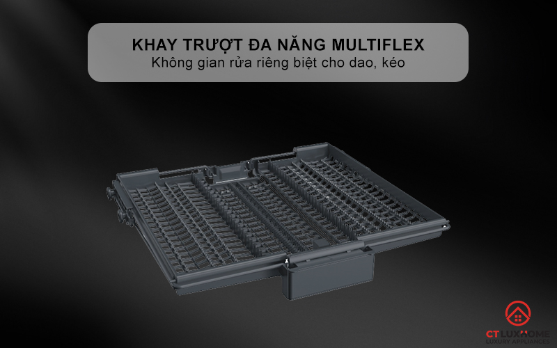 Khay trượt đa năng MultiFlex - Không gian rửa riêng biệt cho dao, kéo