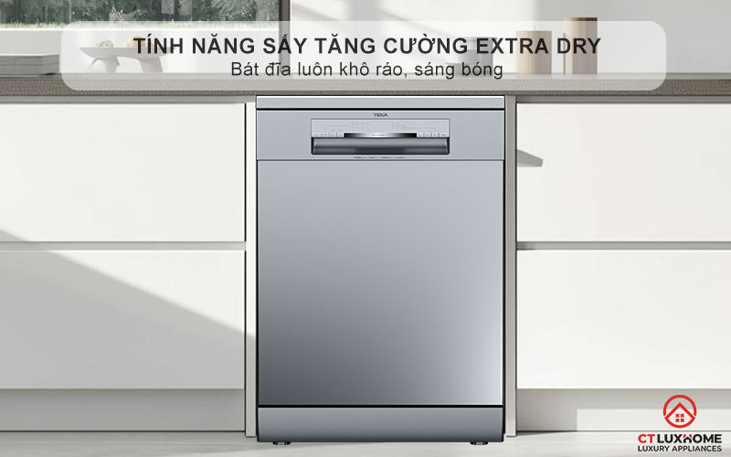 Tính năng sấy tăng cường ExtraDry - Bát đĩa luôn khô ráo, sáng bóng