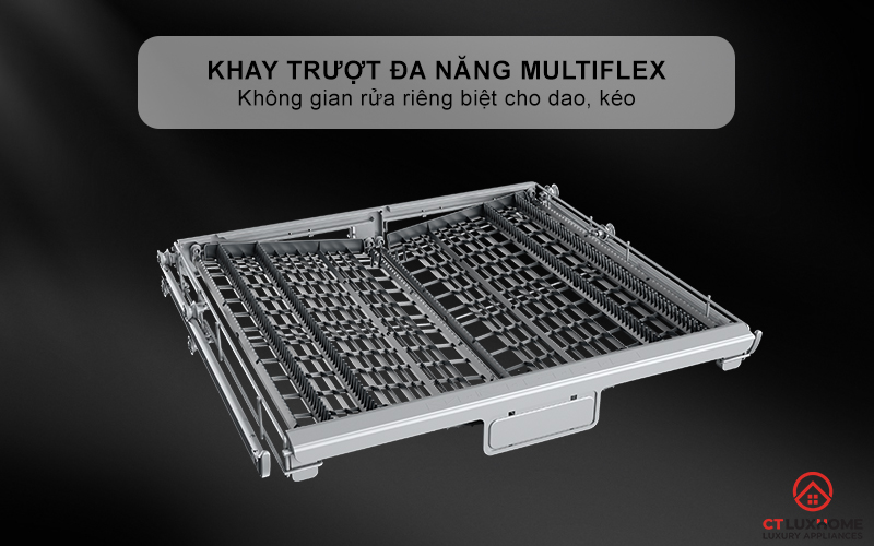 Khay trượt đa năng MultiFlex - Không gian rửa riêng biệt cho dao, kéo