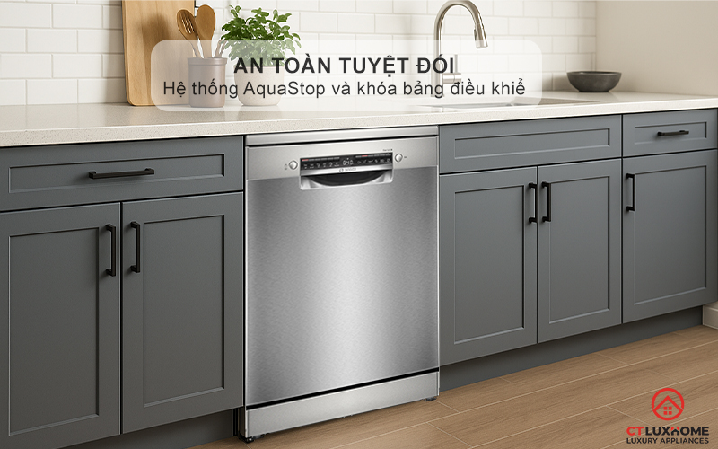 MÁY RỬA BÁT ĐỘC LẬP BOSCH SMS4ECI01P 13 BỘ SERIES 4 15