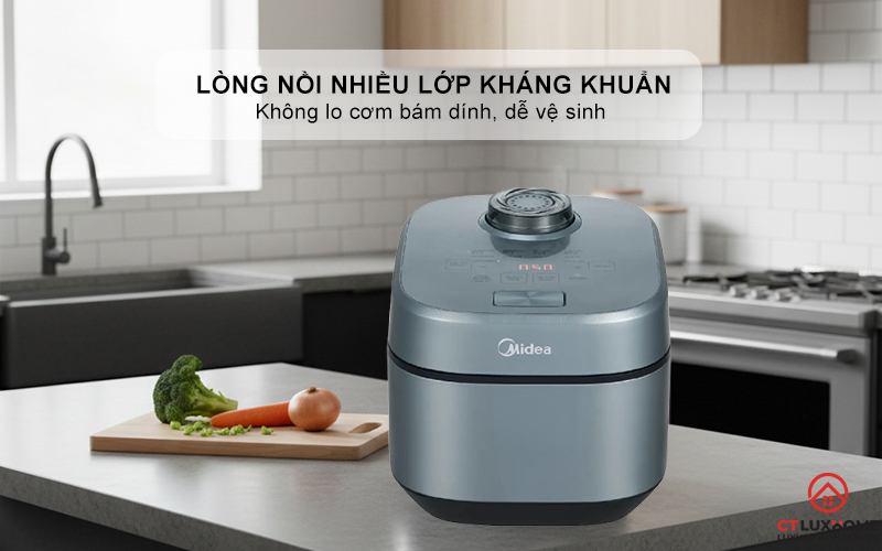 NỒI CƠM ĐIỆN TỬ MIDEA 350W MRD100T1BDG 8