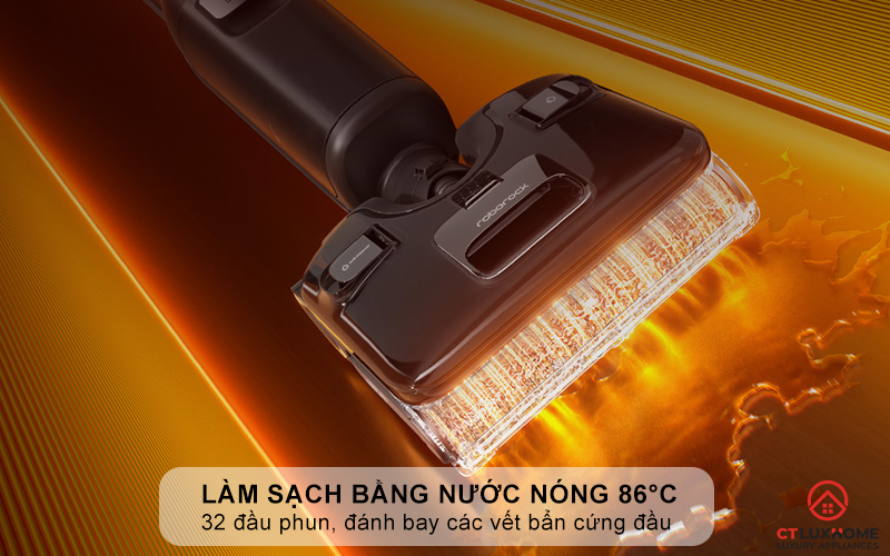 Khả năng làm sạch chuyên sâu bằng nước nóng 86°C cùng 32 đầu phun - Đánh bay các vết bẩn cứng đầu hiệu quả