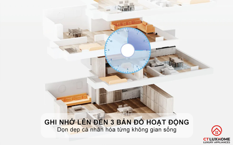 Ghi nhớ lên đến 3 bản đồ đa tầng - Dọn dẹp cá nhân hóa từng không gian sống