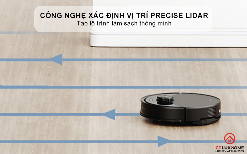 Công nghệ xác định vị trí Precise LiDAR, tạo lộ trình làm sạch thông minh