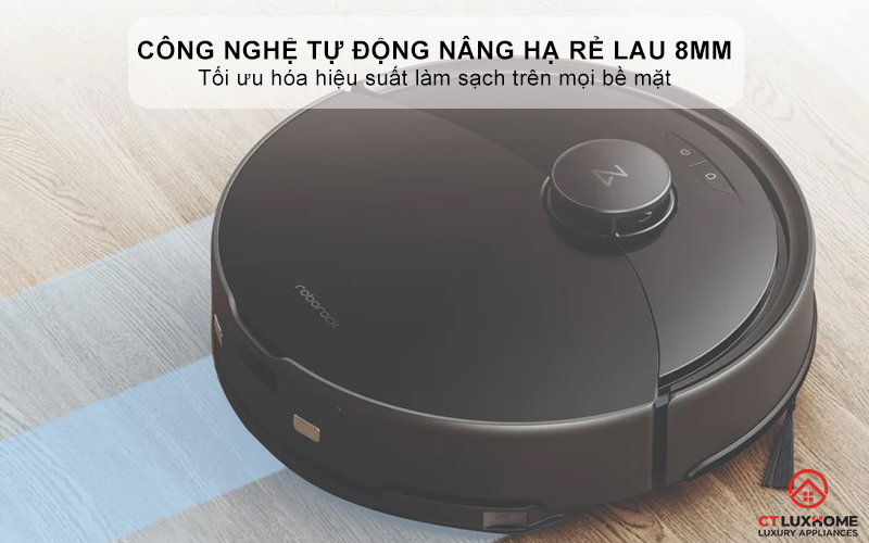 Công nghệ tự động nâng hạ rẻ lau 8mm, tối ưu hóa hiệu suất làm sạch trên mọi bề mặt