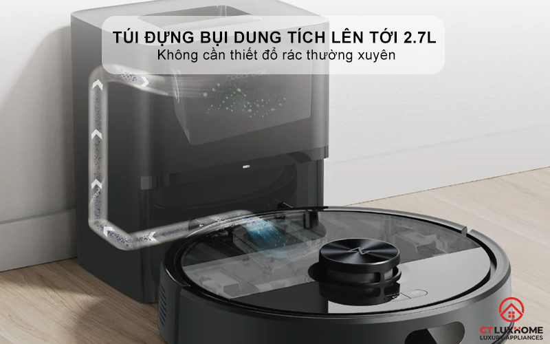 Túi đựng bụi dung tích lên tới 2.7L