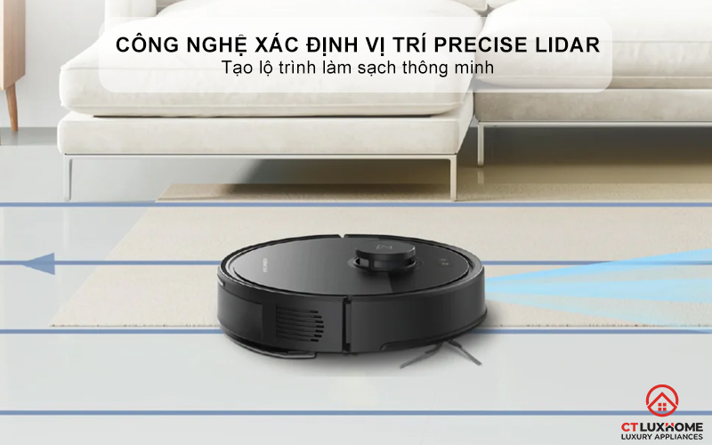 Công nghệ xác định vị trí Precise LiDAR, tạo lộ trình làm sạch thông minh