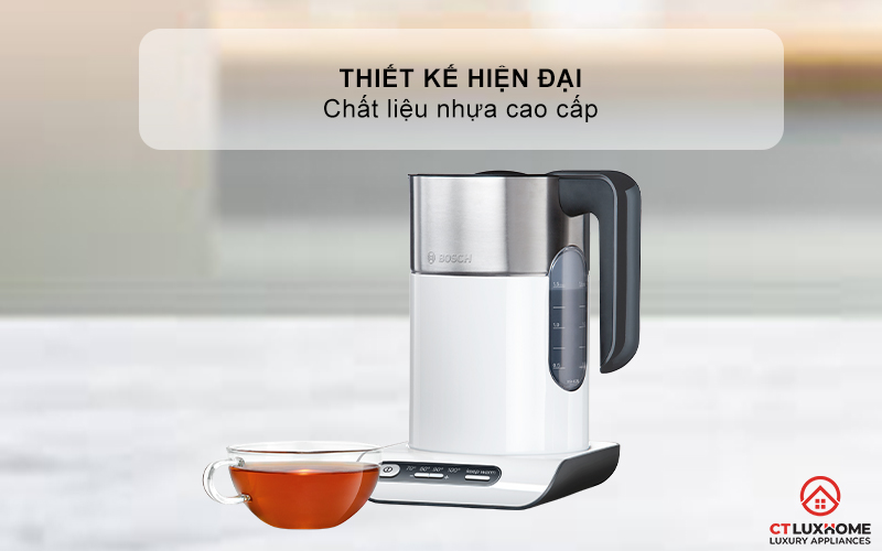 ẤM ĐUN NƯỚC SIÊU TỐC BOSCH TWK8611P STYLINE 2400W CÓ ĐIỀU CHỈNH NHIỆT ĐỘ 1