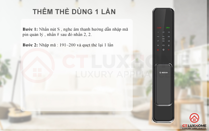 Thêm thẻ sử dụng 1 lần