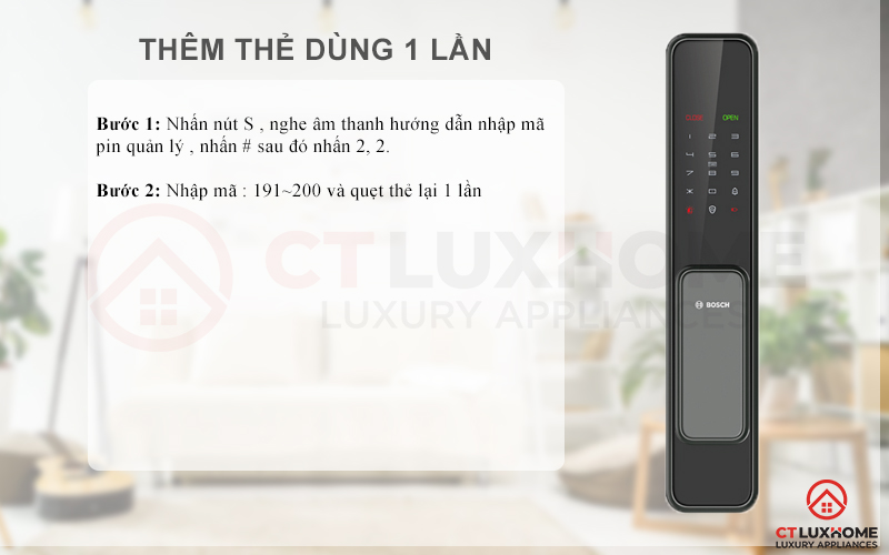 Thêm thẻ sử dụng 1 lần