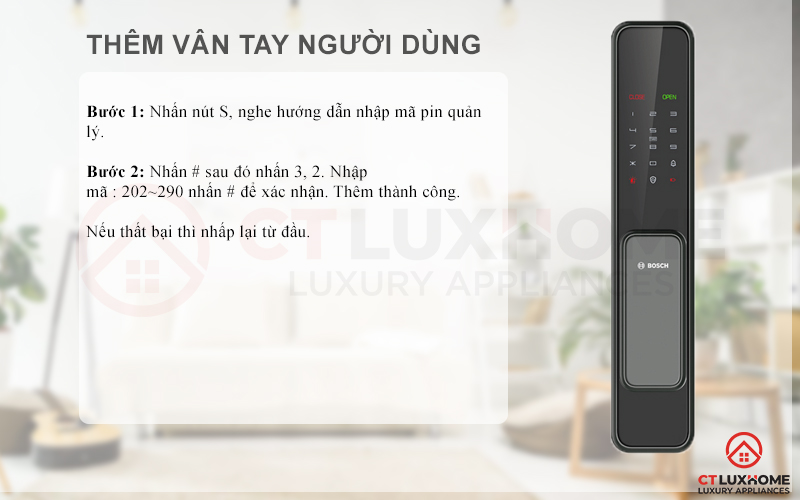 Thêm vân tay người dùng