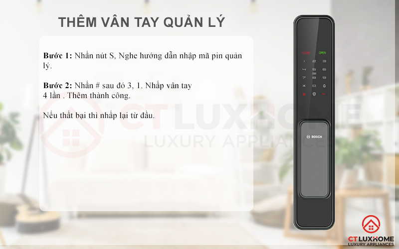 Thêm vân tay quản lý