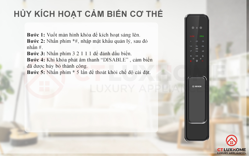 Hủy kích hoạt cảm biến