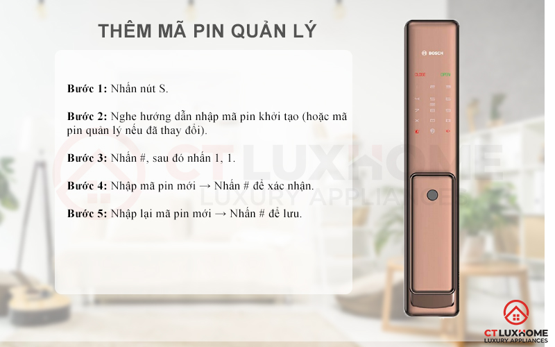 thêm mã pin