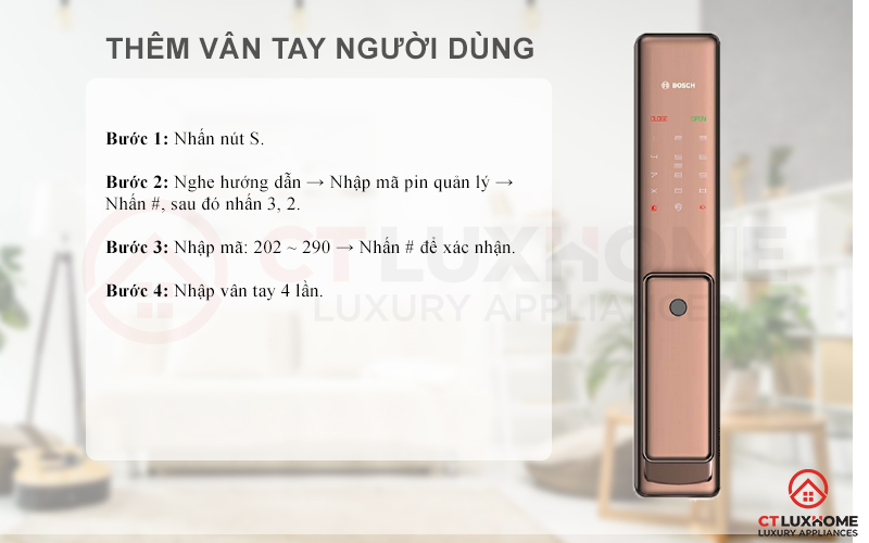 thêm vân tay người dùng