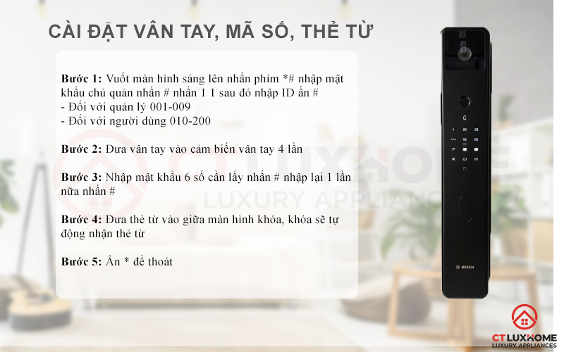 cài vân tay
