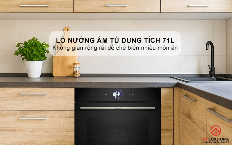 LÒ NƯỚNG ÂM TỦ BOSCH HRG7361B1 SERIE 8 MÀU ĐEN 71 LÍT 2