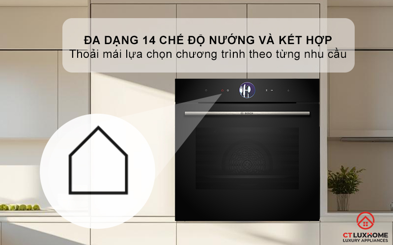 LÒ NƯỚNG ÂM TỦ BOSCH HRG7361B1 SERIE 8 MÀU ĐEN 71 LÍT 6