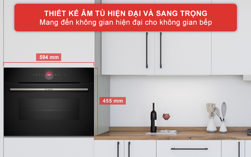 LÒ NƯỚNG KÈM VI SÓNG ÂM TỦ BOSCH CMG7241B1 LÀM SẠCH THỦY PHÂN MÀU ĐEN 1