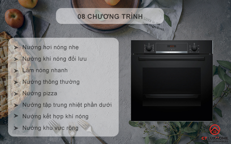 8 chế độ nướng đa dạng