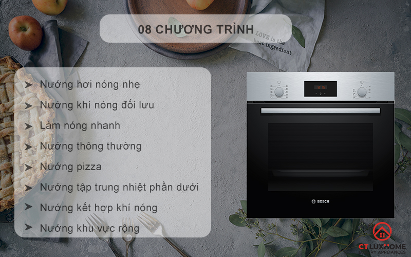 8 chế độ nướng đa dạng