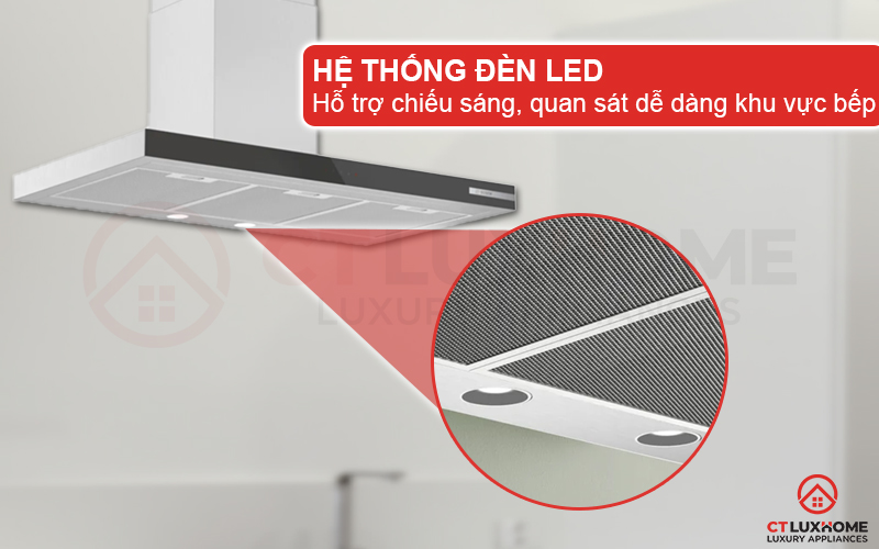 MÁY HÚT MÙI GẮN TƯỜNG BOSCH DWB97BK61T SERIE 4 NGANG 90CM 2