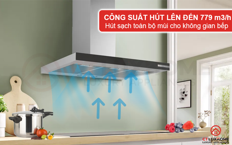 MÁY HÚT MÙI GẮN TƯỜNG BOSCH DWB97BK61T SERIE 4 NGANG 90CM 3