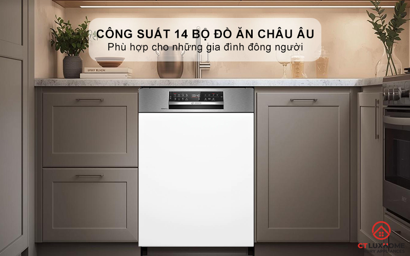 Dung tích lớn, sức chứa lên tới 14 bộ bát đĩa