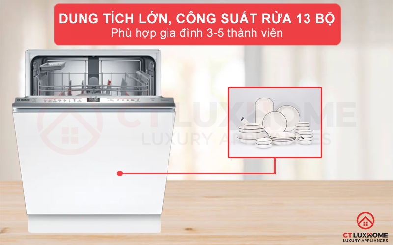 MÁY RỬA BÁT ÂM TỦ BOSCH SMV6YAX04E SERIE 6 SẤY ZEOLITH 3