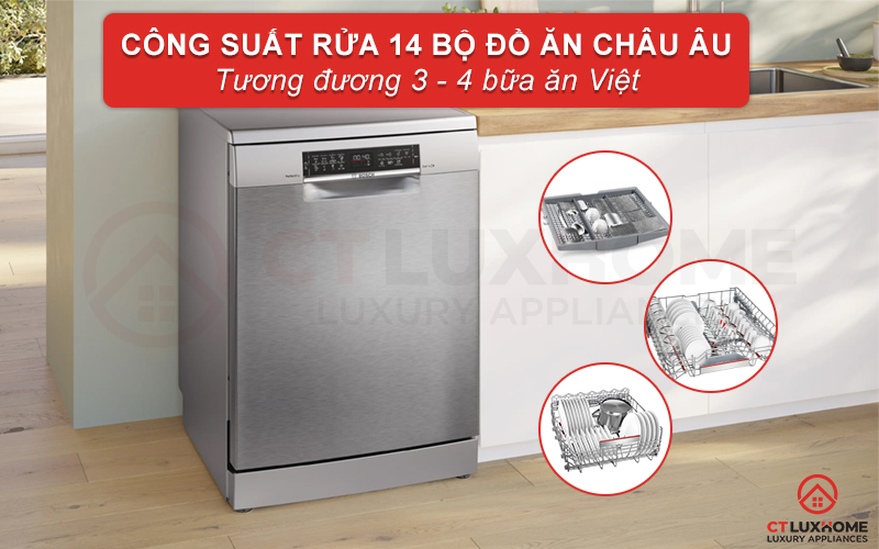 MÁY RỬA BÁT ĐỘC LẬP BOSCH SMS6ZCI03E SERIE 6 14 BỘ SẤY ZEOLITH 2